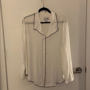 Joseph Ribkoff White blouse with piping